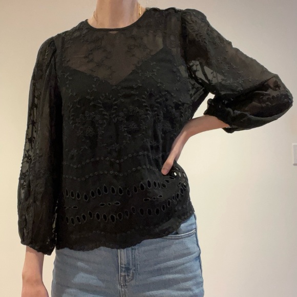 J.Crew Black Long Sleeve Blouse Size S - Picture 3 of 8